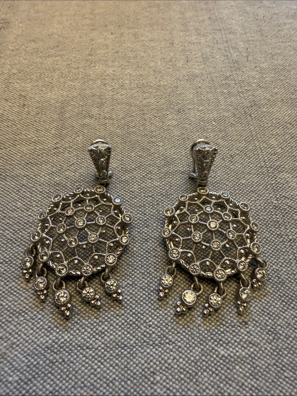 Judith Ripka silver snowflake earrings